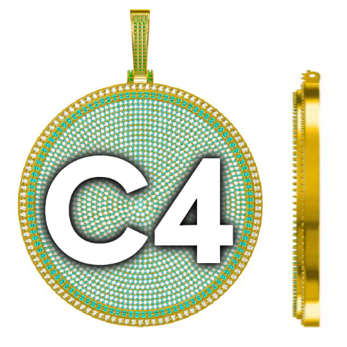 CUSTOM LETTER NECKLACE 3D BIG DISC