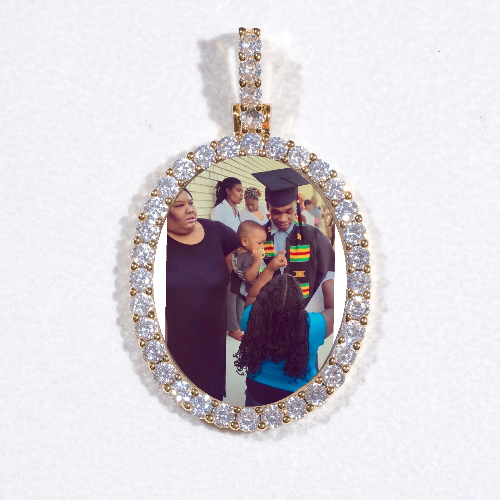 3D Oval Custom Picture Pendant