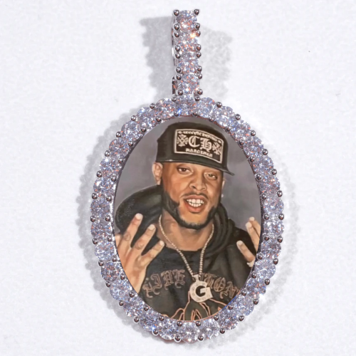 Large 3D Oval Custom Picture Pendant