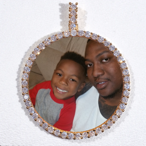 LARGE 3D CIRCLE CUSTOM PICTURE PENDANT