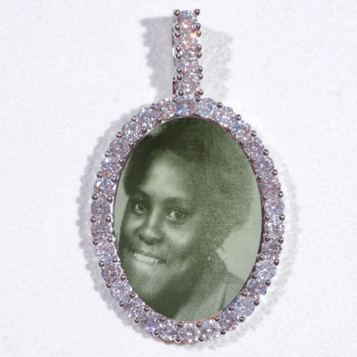 Large 3D Oval Custom Picture Pendant
