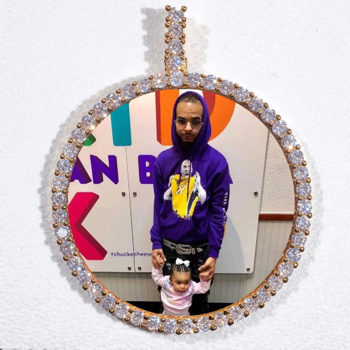 LARGE 3D CIRCLE CUSTOM PICTURE PENDANT
