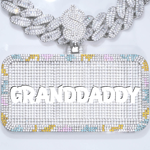 CUSTOM LETTER NECKLACE 3D COLORFUL SQUARE