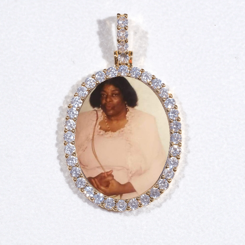 3D Oval Custom Picture Pendant