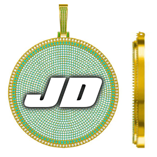 CUSTOM LETTER NECKLACE 3D BIG DISC