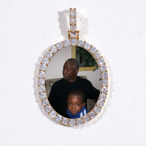 3D Oval Custom Picture Pendant