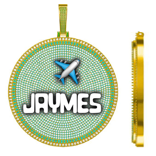 CUSTOM LETTER NECKLACE 3D BIG DISC