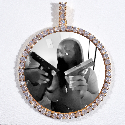 LARGE 3D CIRCLE CUSTOM PICTURE PENDANT