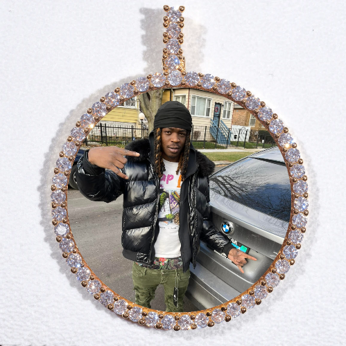 LARGE 3D CIRCLE CUSTOM PICTURE PENDANT