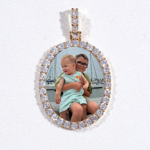 3D Oval Custom Picture Pendant