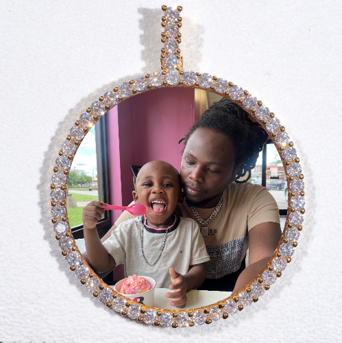 LARGE 3D CIRCLE CUSTOM PICTURE PENDANT
