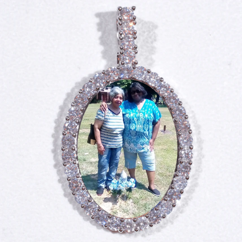 Large 3D Oval Custom Picture Pendant
