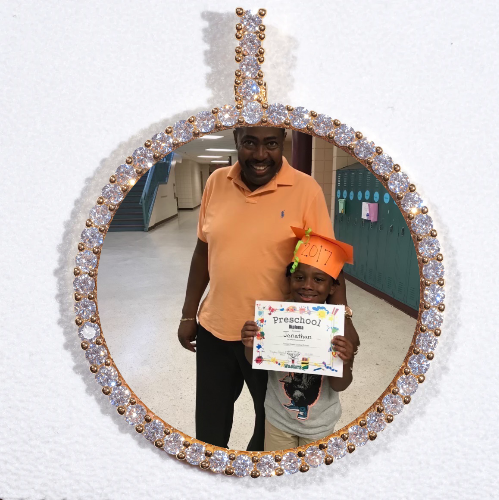 LARGE 3D CIRCLE CUSTOM PICTURE PENDANT