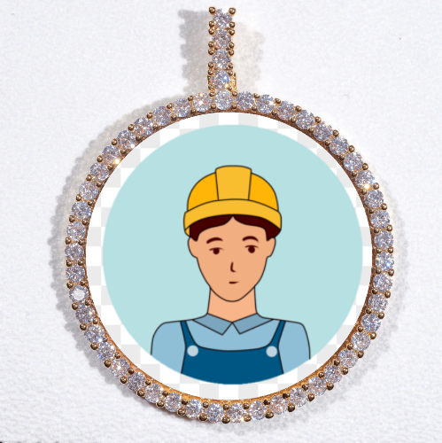 LARGE 3D CIRCLE CUSTOM PICTURE PENDANT
