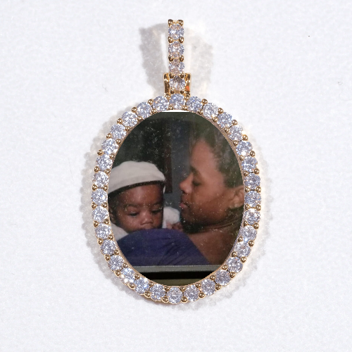 3D Oval Custom Picture Pendant