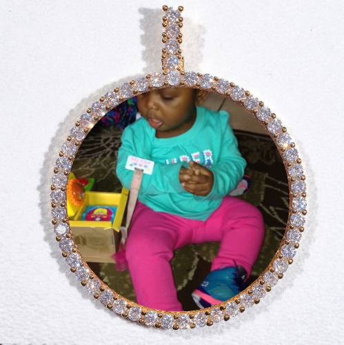 LARGE 3D CIRCLE CUSTOM PICTURE PENDANT