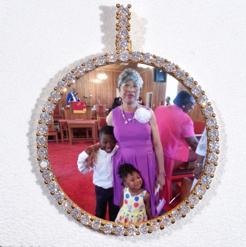 LARGE 3D CIRCLE CUSTOM PICTURE PENDANT