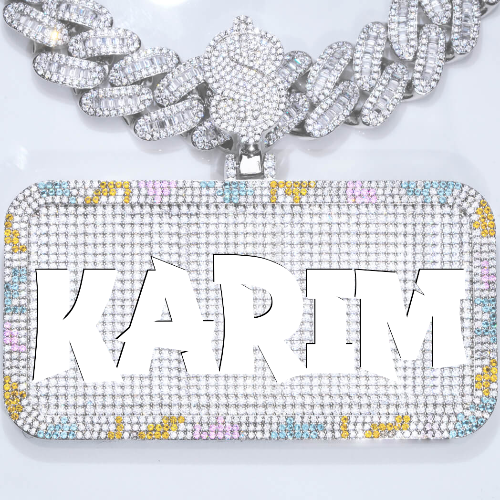 CUSTOM LETTER NECKLACE 3D COLORFUL SQUARE