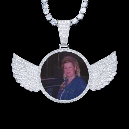 925S & VVS Moissanite 3D Wing Custom Picture Pendant