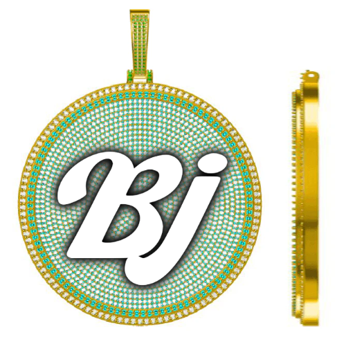 CUSTOM LETTER NECKLACE 3D BIG DISC