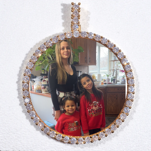 LARGE 3D CIRCLE CUSTOM PICTURE PENDANT