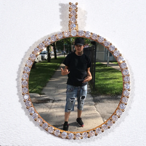 LARGE 3D CIRCLE CUSTOM PICTURE PENDANT