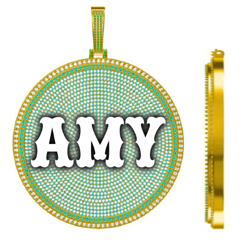 CUSTOM LETTER NECKLACE 3D BIG DISC