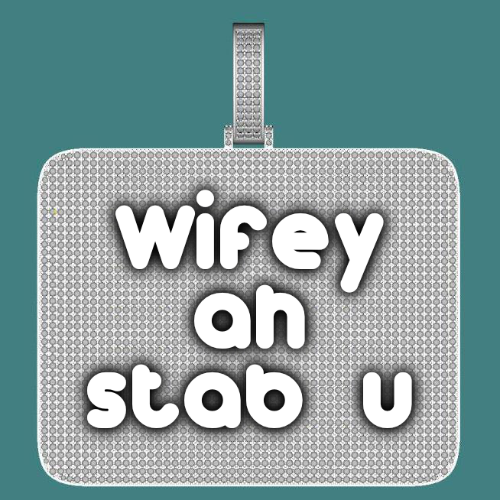 CUSTOM LETTER NECKLACE 3D BIG SQUARE