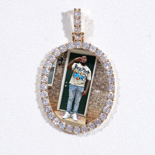 3D Oval Custom Picture Pendant