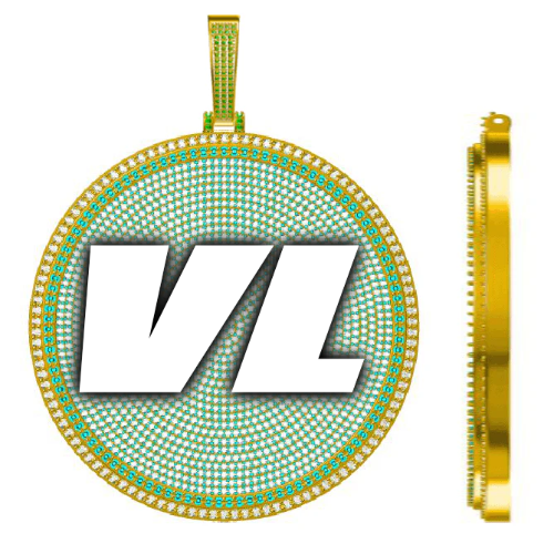 CUSTOM LETTER NECKLACE 3D BIG DISC