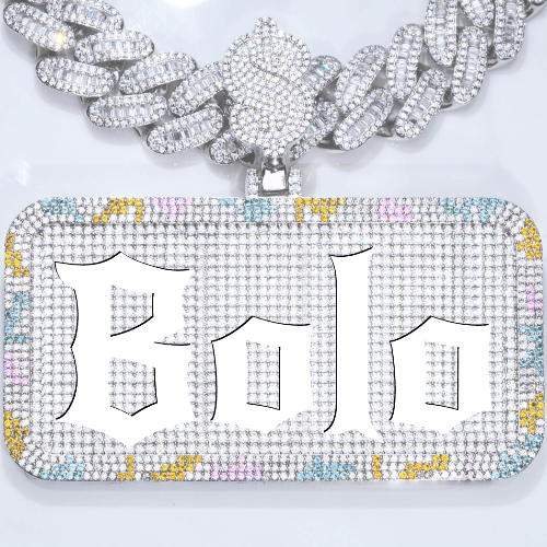 CUSTOM LETTER NECKLACE 3D COLORFUL SQUARE