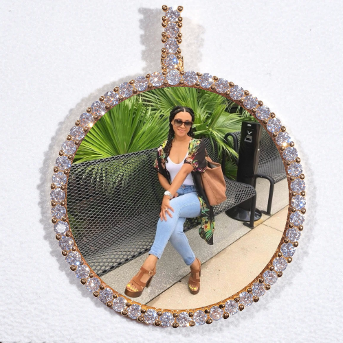 LARGE 3D CIRCLE CUSTOM PICTURE PENDANT