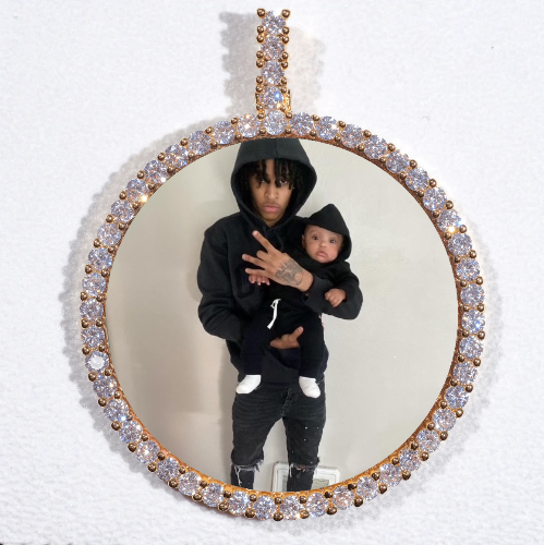 LARGE 3D CIRCLE CUSTOM PICTURE PENDANT