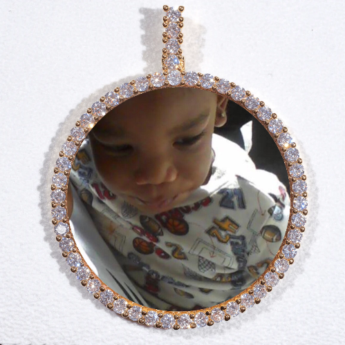 LARGE 3D CIRCLE CUSTOM PICTURE PENDANT