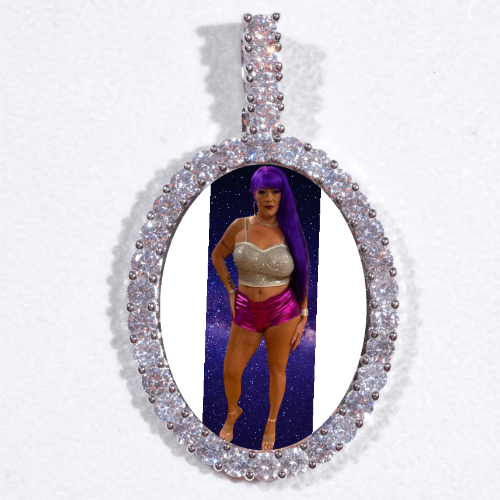 Large 3D Oval Custom Picture Pendant