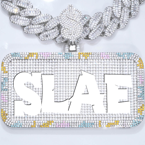 CUSTOM LETTER NECKLACE 3D COLORFUL SQUARE