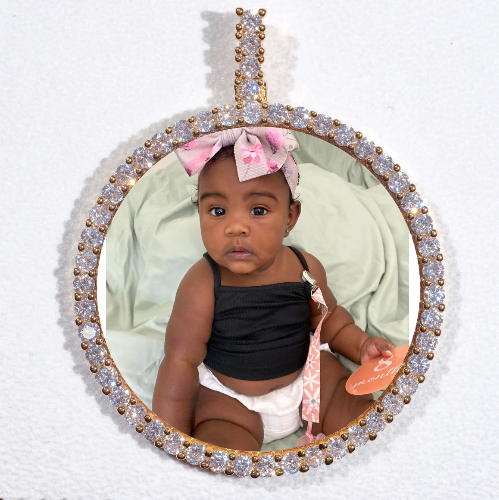 LARGE 3D CIRCLE CUSTOM PICTURE PENDANT