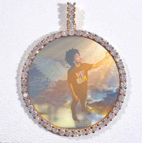 LARGE 3D CIRCLE CUSTOM PICTURE PENDANT