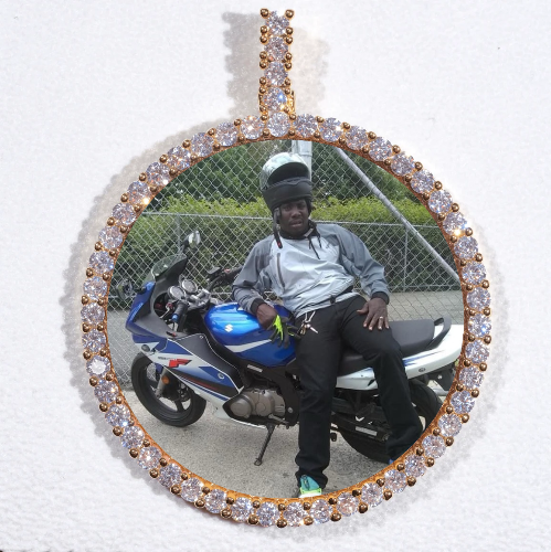 LARGE 3D CIRCLE CUSTOM PICTURE PENDANT