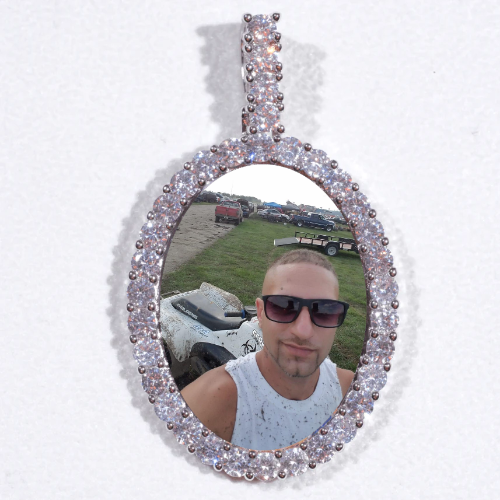 Large 3D Oval Custom Picture Pendant