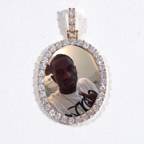 3D Oval Custom Picture Pendant