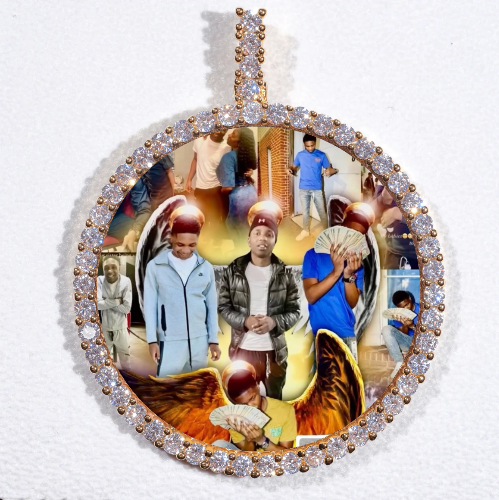 LARGE 3D CIRCLE CUSTOM PICTURE PENDANT