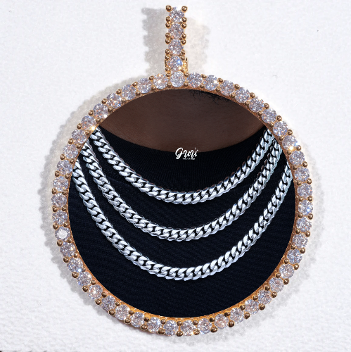 LARGE 3D CIRCLE CUSTOM PICTURE PENDANT