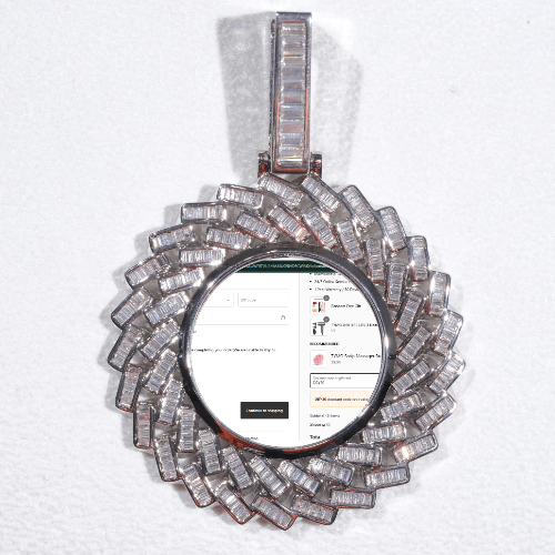 Large 3D Baguette Custom Picture Pendant