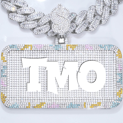 CUSTOM LETTER NECKLACE 3D COLORFUL SQUARE