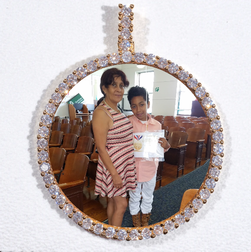 LARGE 3D CIRCLE CUSTOM PICTURE PENDANT