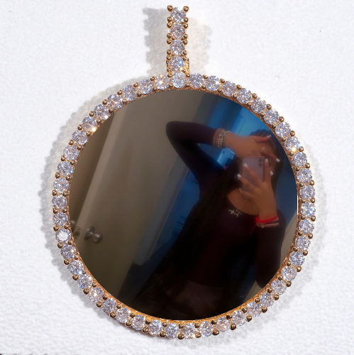 LARGE 3D CIRCLE CUSTOM PICTURE PENDANT