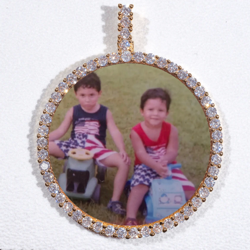 LARGE 3D CIRCLE CUSTOM PICTURE PENDANT