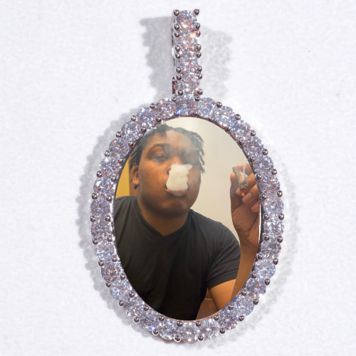 Large 3D Oval Custom Picture Pendant