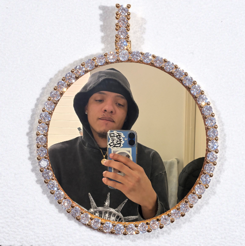 LARGE 3D CIRCLE CUSTOM PICTURE PENDANT